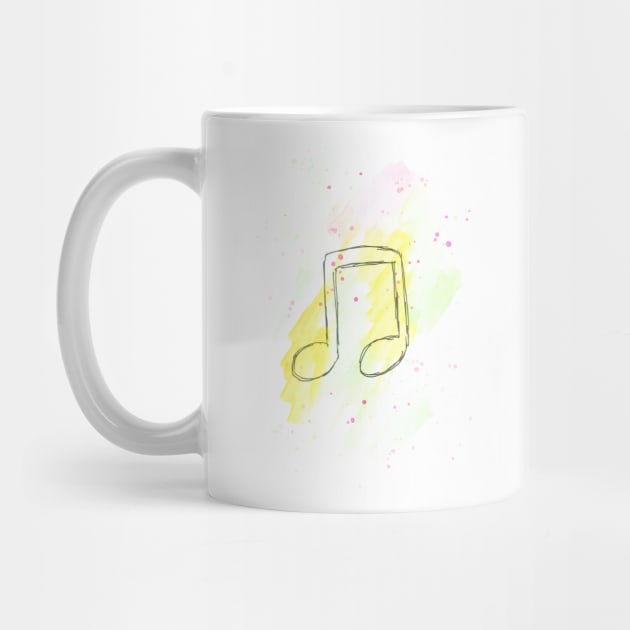 Notes, music, musical notation, musical symbol, musical, art, sketch, watercolor, by grafinya